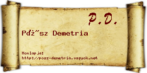 Pósz Demetria névjegykártya